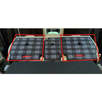 DISCOUNTED-BMW X7 2nd Row Seat Back Covers-Black w/ Rust Stitch