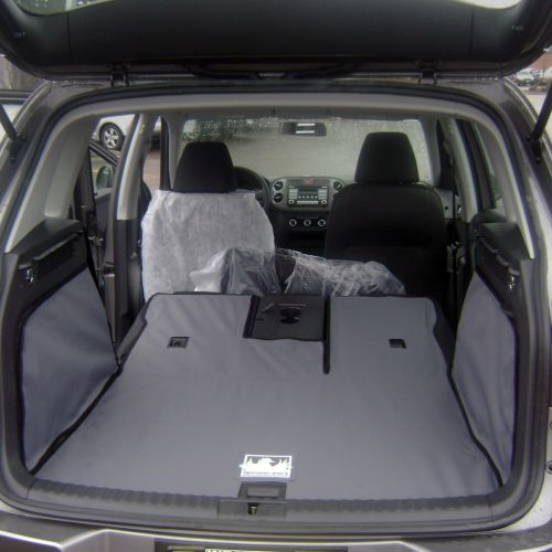 T TGBROS Custom Fit for Car Cargo Mat Volkswagen VW Tiguan 2018-2022 Behind 2nd Row All Weather Custom Fit Cargo Liner Rear Trunk Liner Non-Slip TPO Odourless 7 Seats 